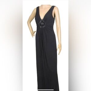 BCBGMaxAzria Black Embellished Maxi Gown